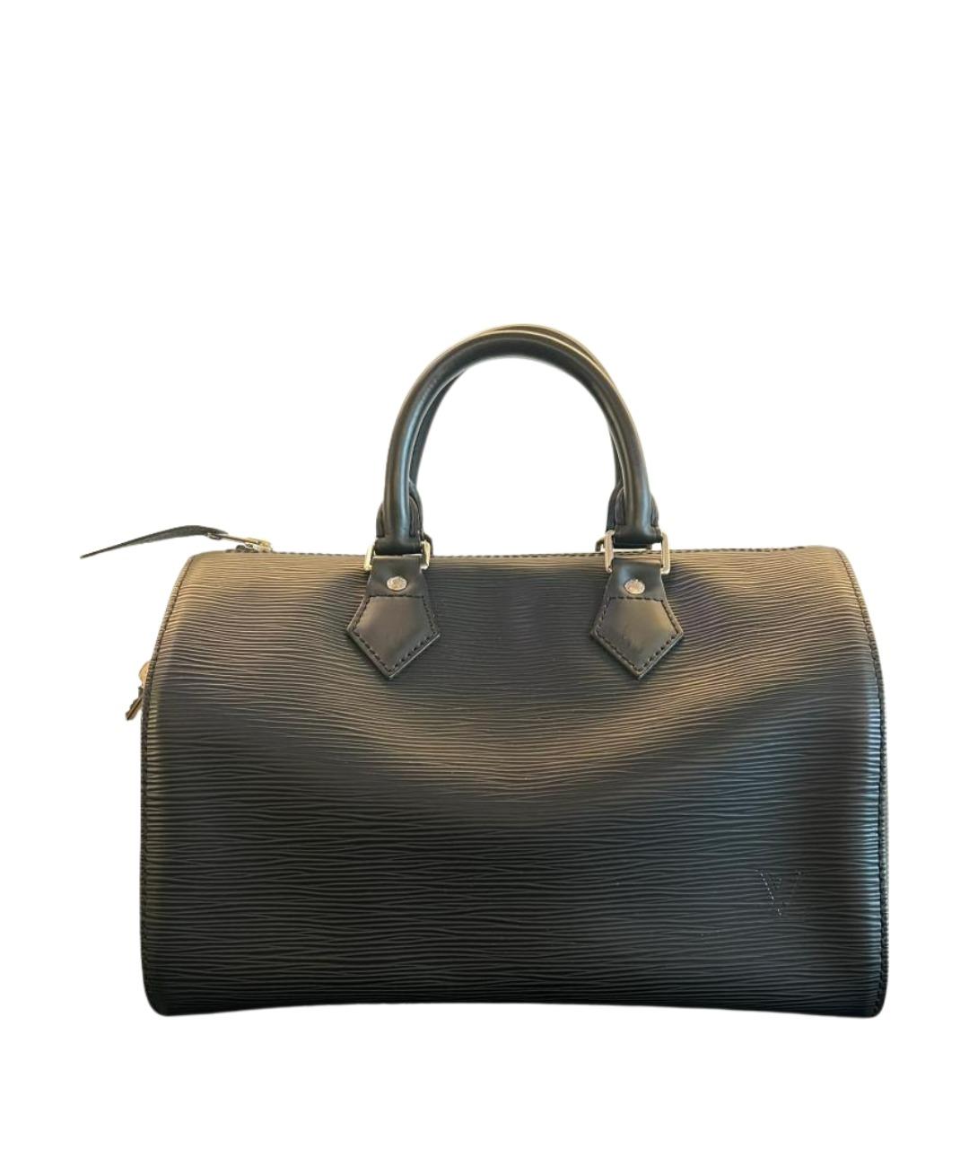 LOUIS VUITTON Черная кожаная сумка с короткими ручками, фото 1