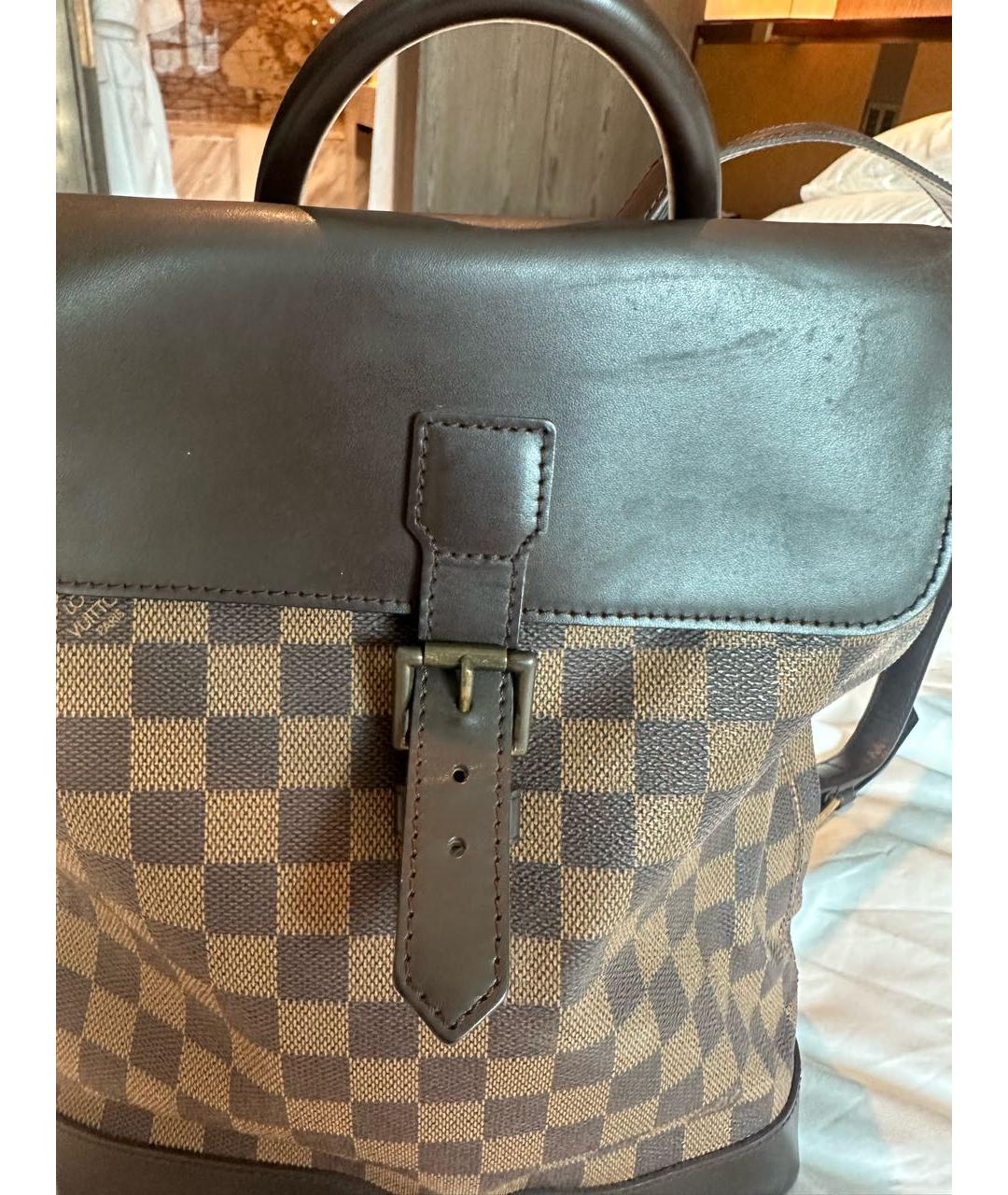 LOUIS VUITTON Коричневый кожаный рюкзак, фото 2