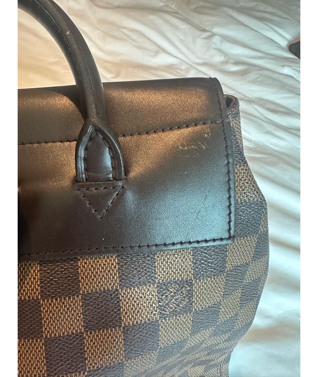 LOUIS VUITTON Коричневый кожаный рюкзак, фото 5