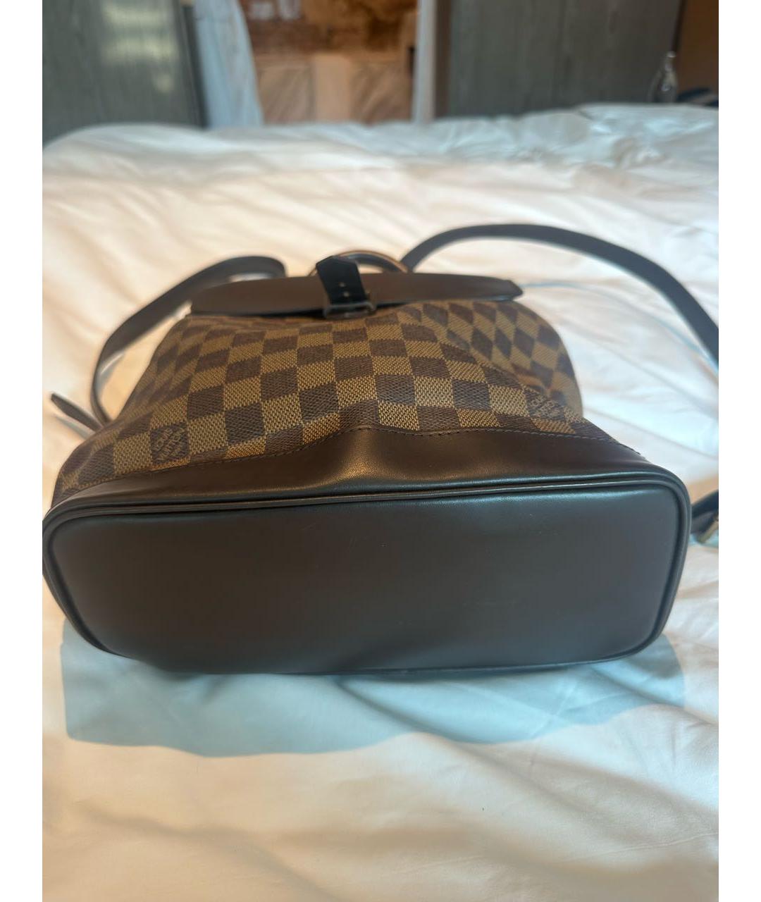 LOUIS VUITTON Коричневый кожаный рюкзак, фото 3