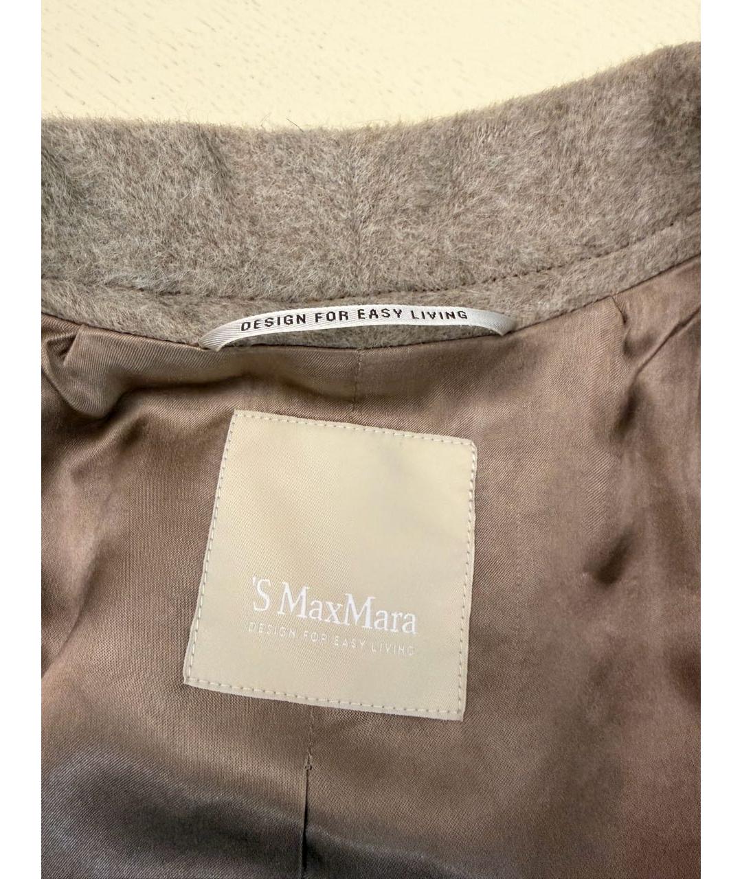 'S MAX MARA Бежевое пальто, фото 3