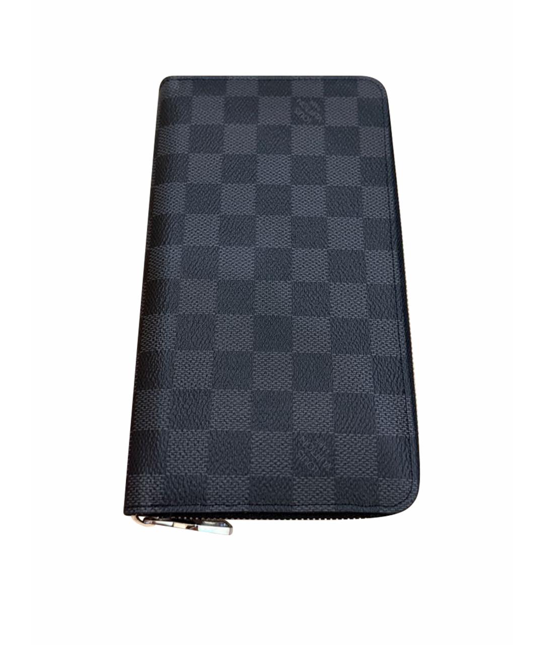 LOUIS VUITTON Черный кожаный кошелек, фото 1