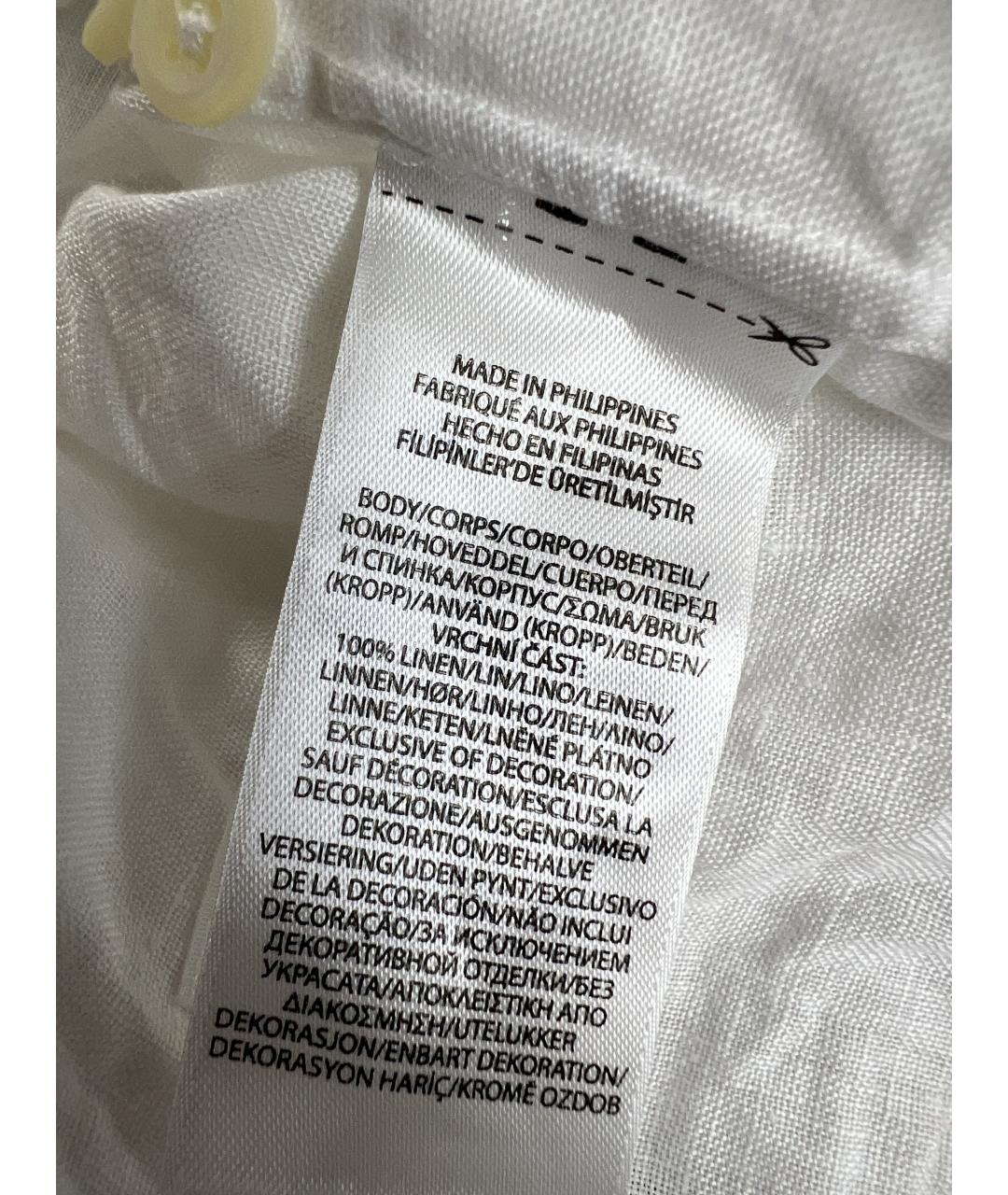 RALPH LAUREN Белая льняная кэжуал рубашка, фото 4