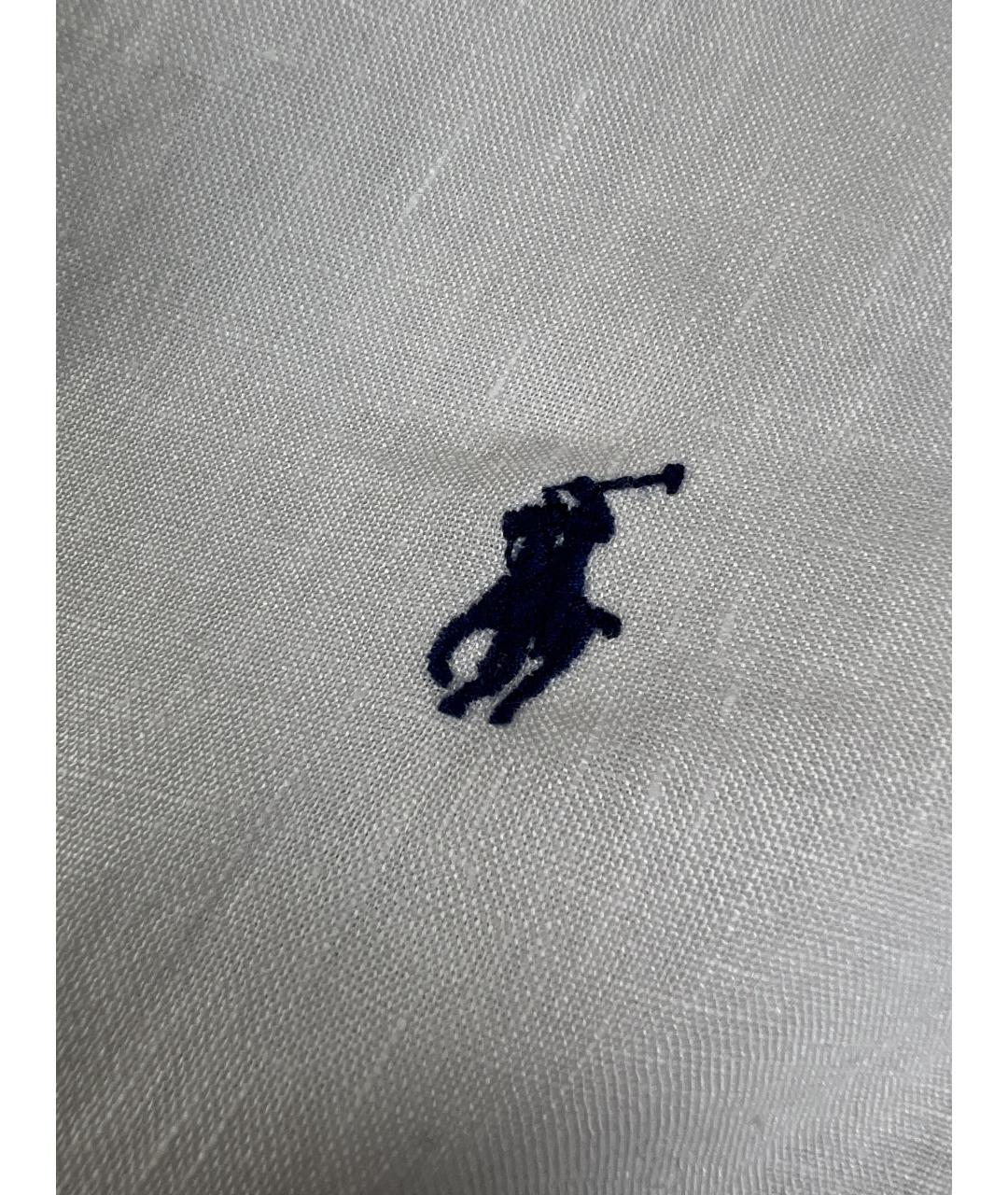 RALPH LAUREN Белая льняная кэжуал рубашка, фото 2