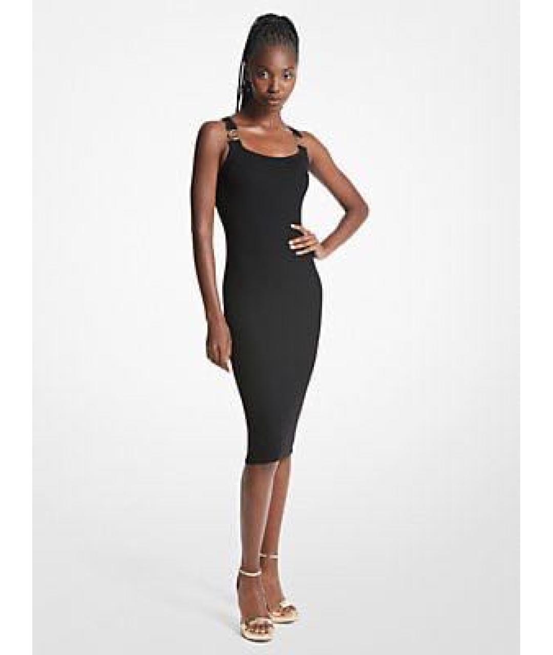 MICHAEL KORS Черное вискозное коктейльное платье, фото 6