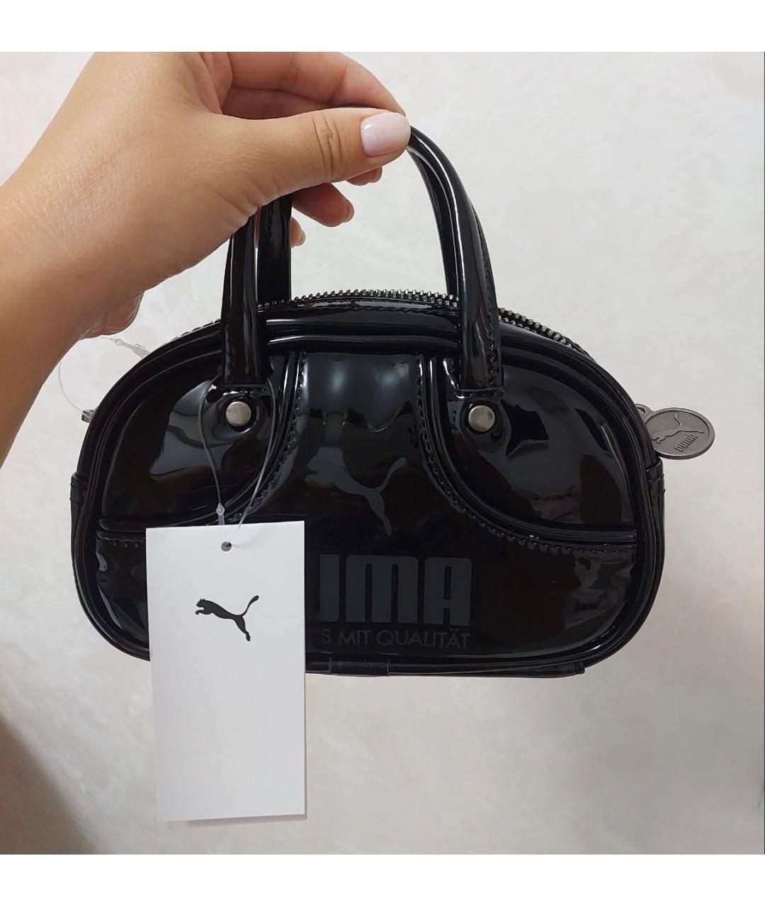 PUMA Черная сумка с короткими ручками из искусственной кожи, фото 5