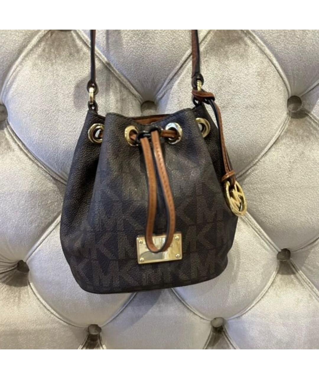 MICHAEL KORS Коричневая кожаная сумка через плечо, фото 3