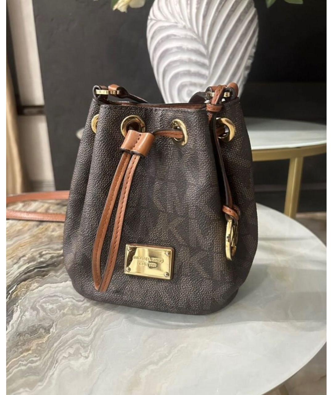 MICHAEL KORS Коричневая кожаная сумка через плечо, фото 5