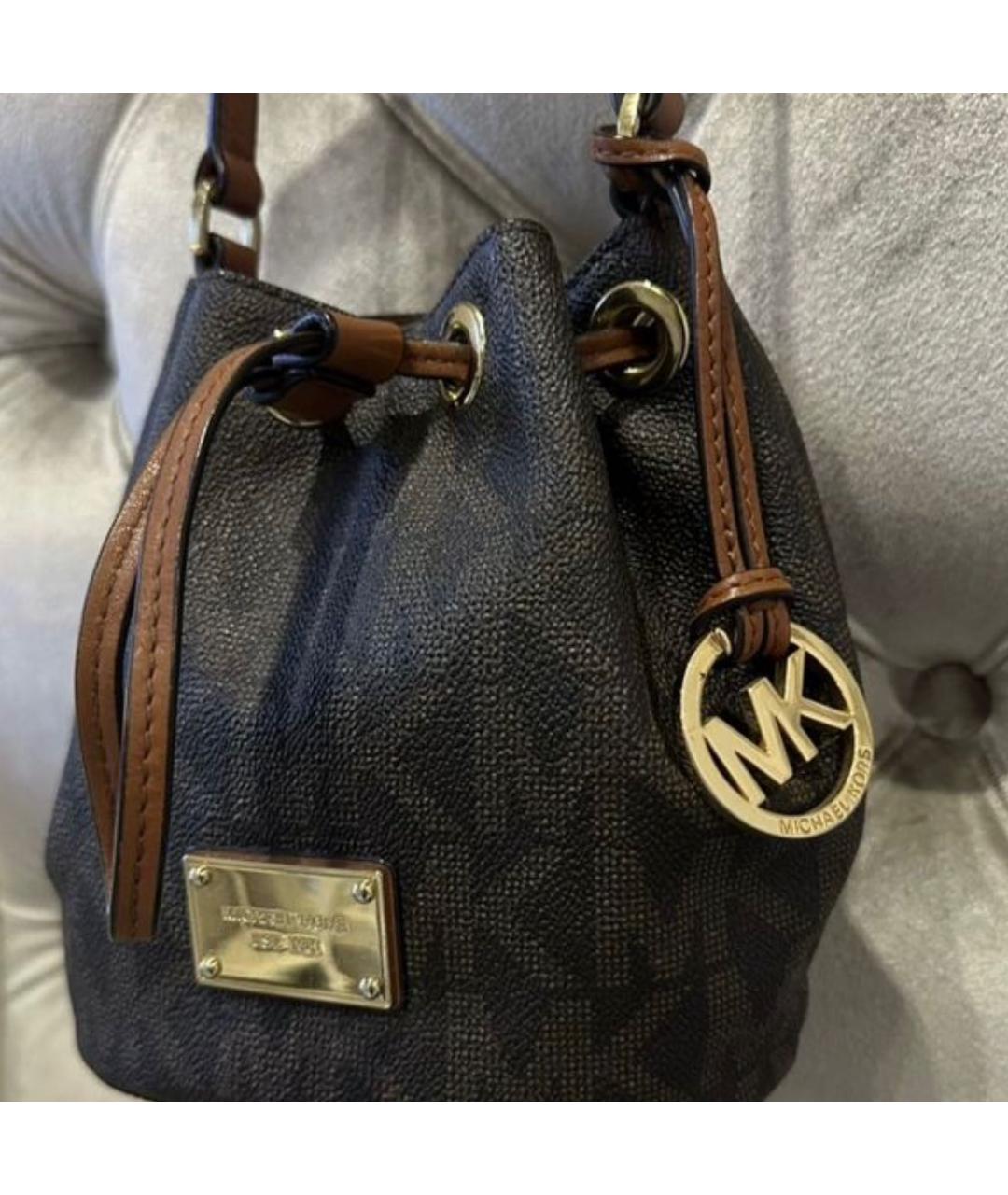 MICHAEL KORS Коричневая кожаная сумка через плечо, фото 4