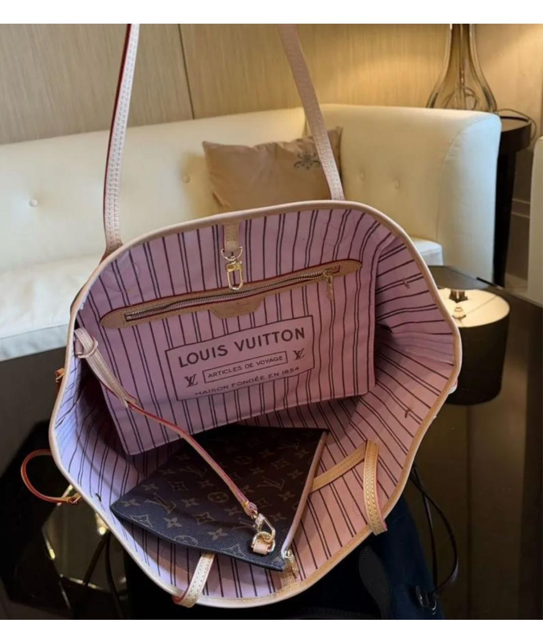 LOUIS VUITTON Коричневая сумка тоут из канвы, фото 4