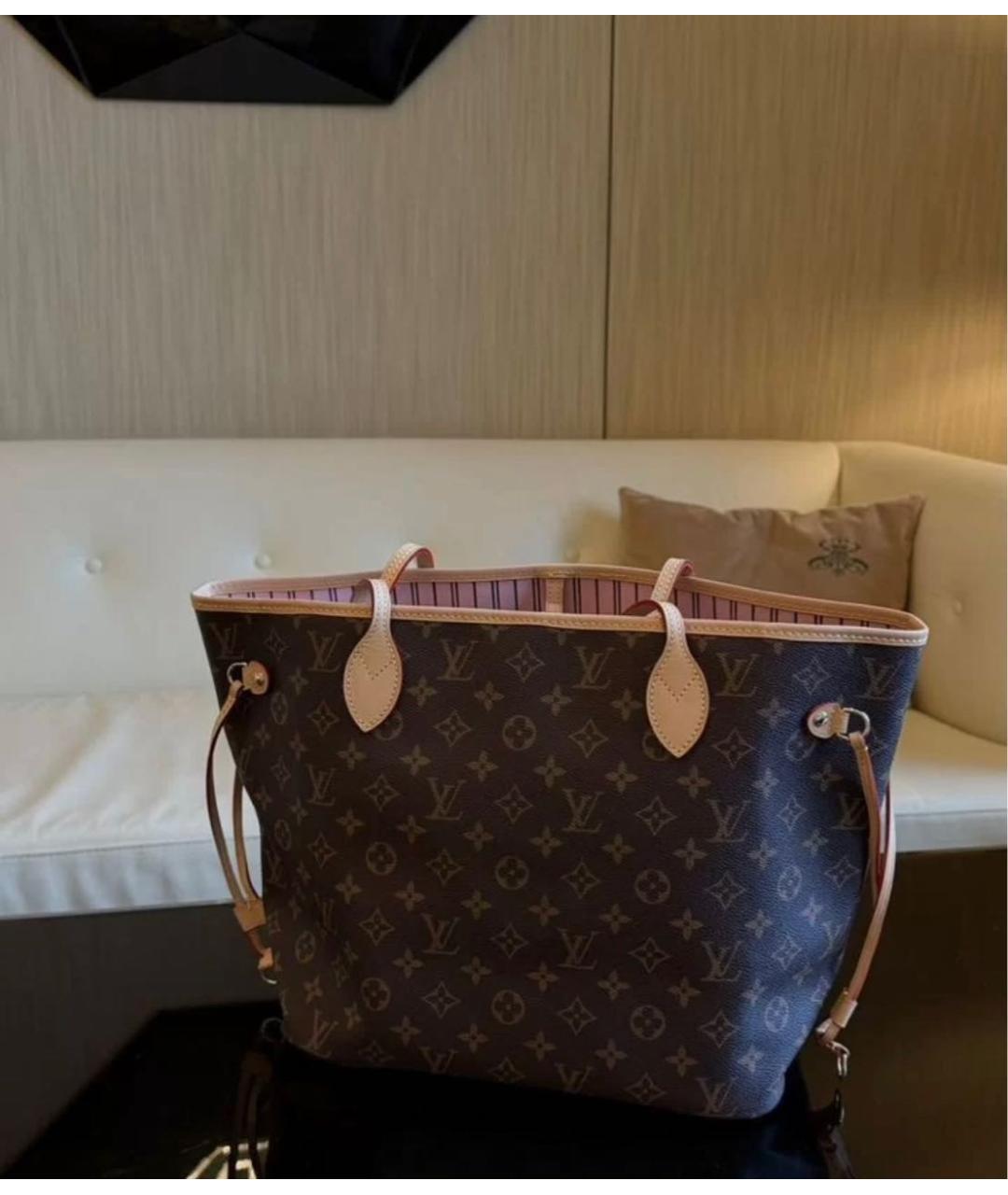 LOUIS VUITTON Коричневая сумка тоут из канвы, фото 9