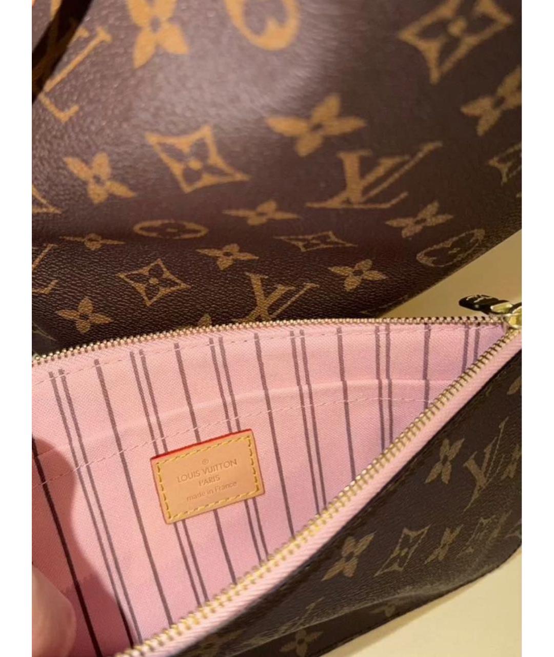 LOUIS VUITTON Коричневая сумка тоут из канвы, фото 7