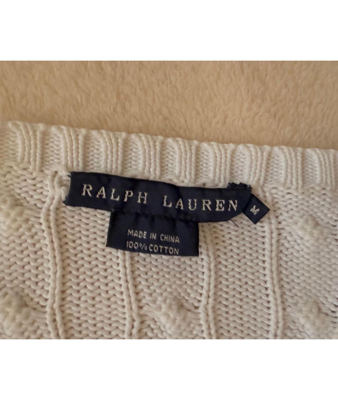 RALPH LAUREN Белый хлопковый джемпер / свитер, фото 3