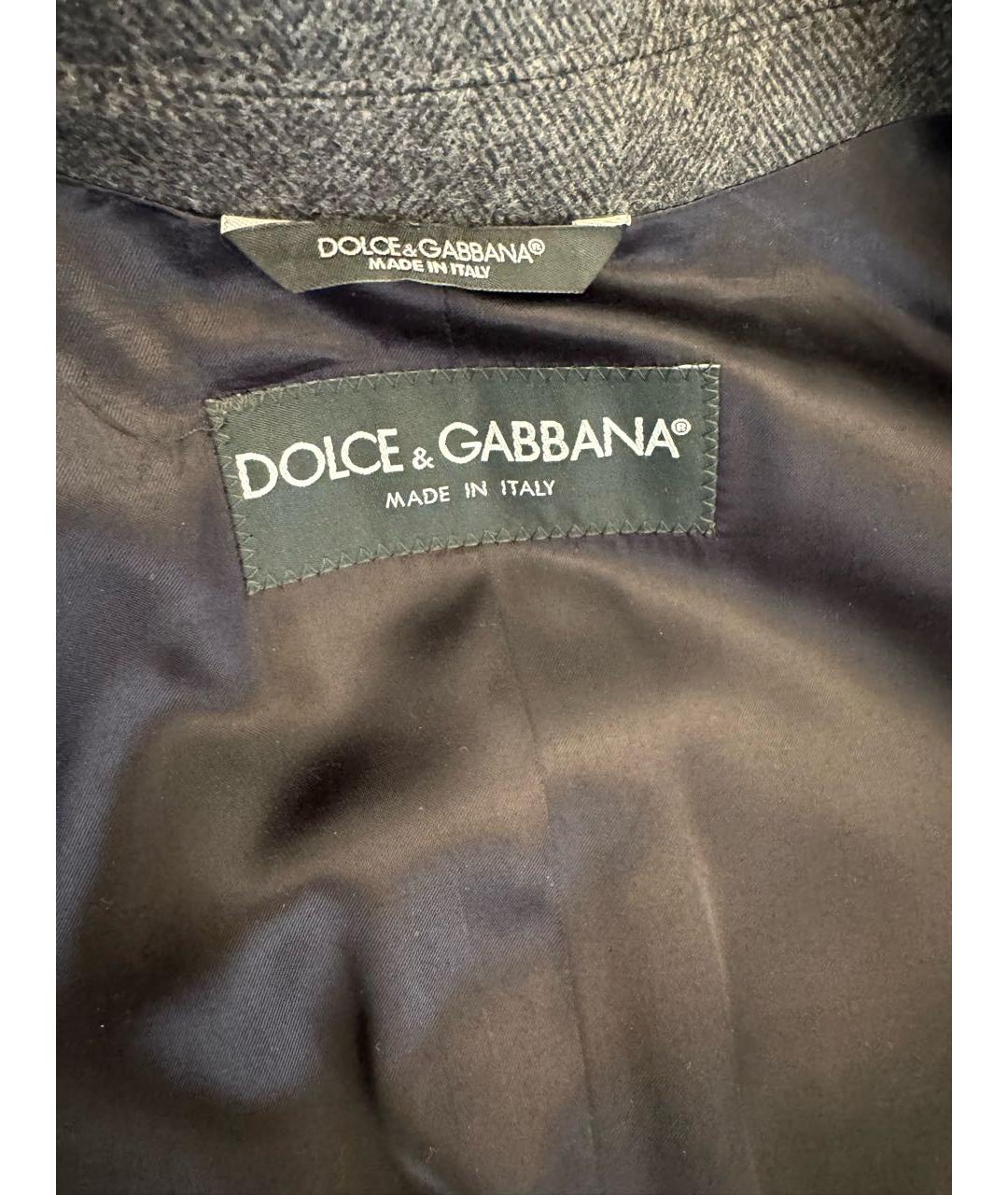 DOLCE&GABBANA Серое шерстяное пальто, фото 3