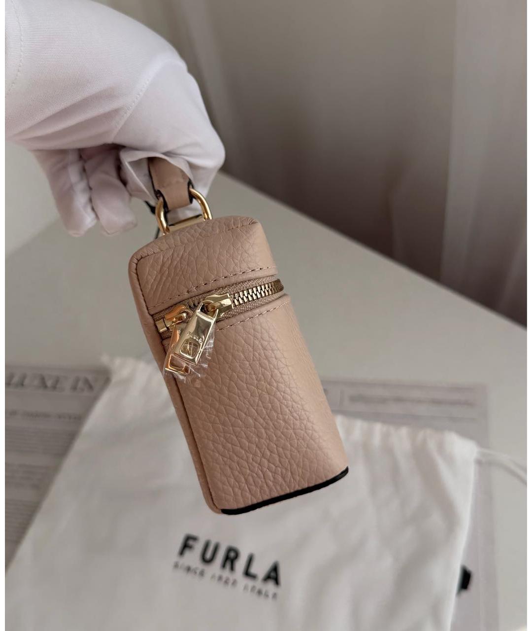 FURLA Розовая кожаная сумка через плечо, фото 4