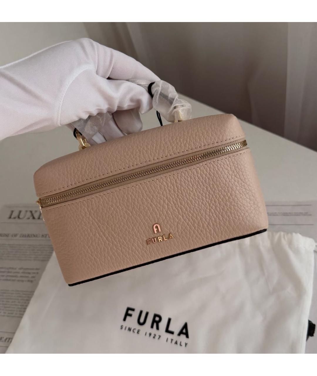 FURLA Розовая кожаная сумка через плечо, фото 2