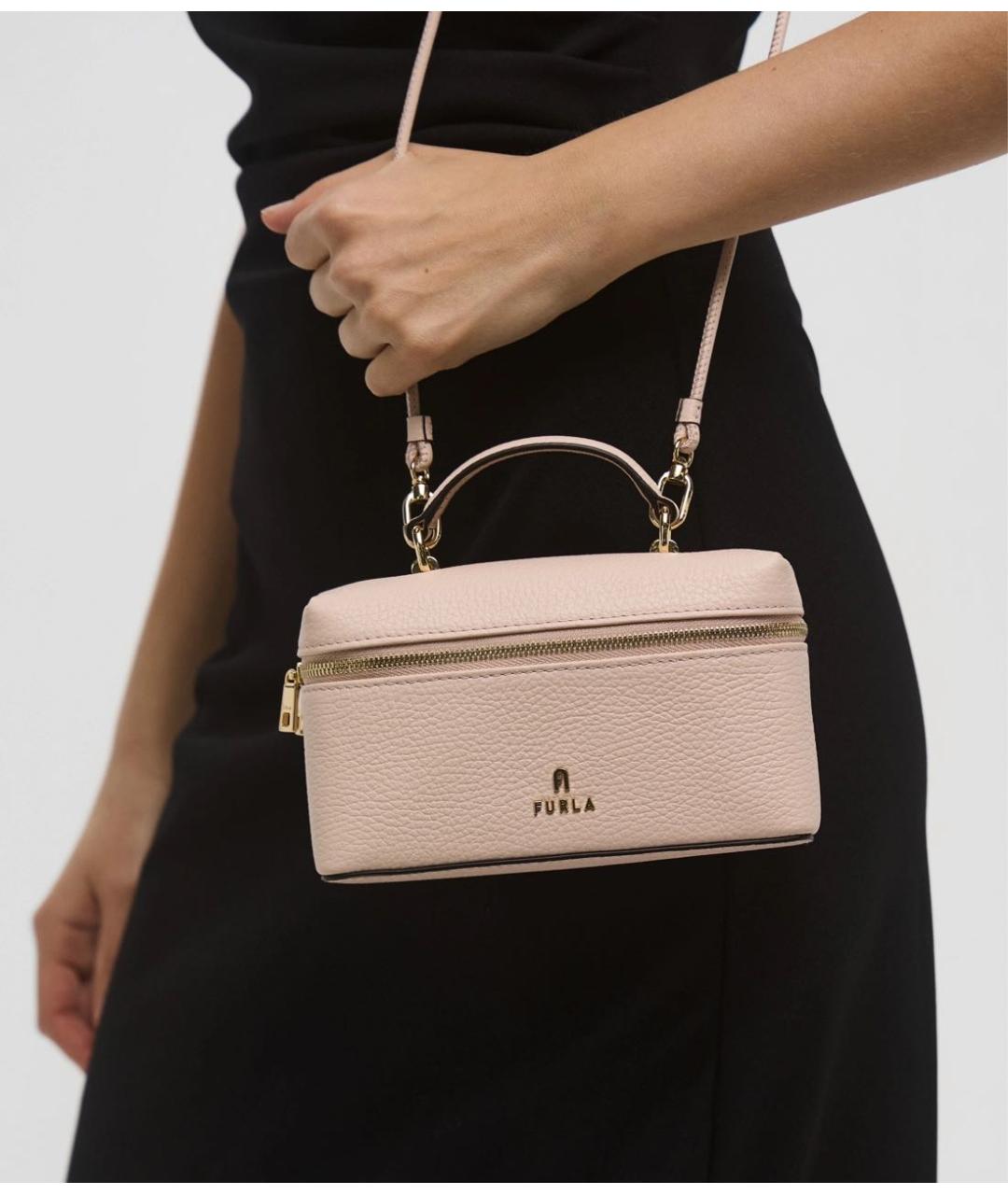 FURLA Розовая кожаная сумка через плечо, фото 8