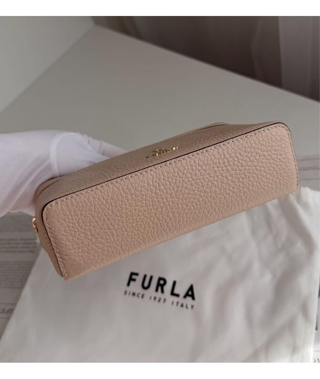 FURLA Розовая кожаная сумка через плечо, фото 6