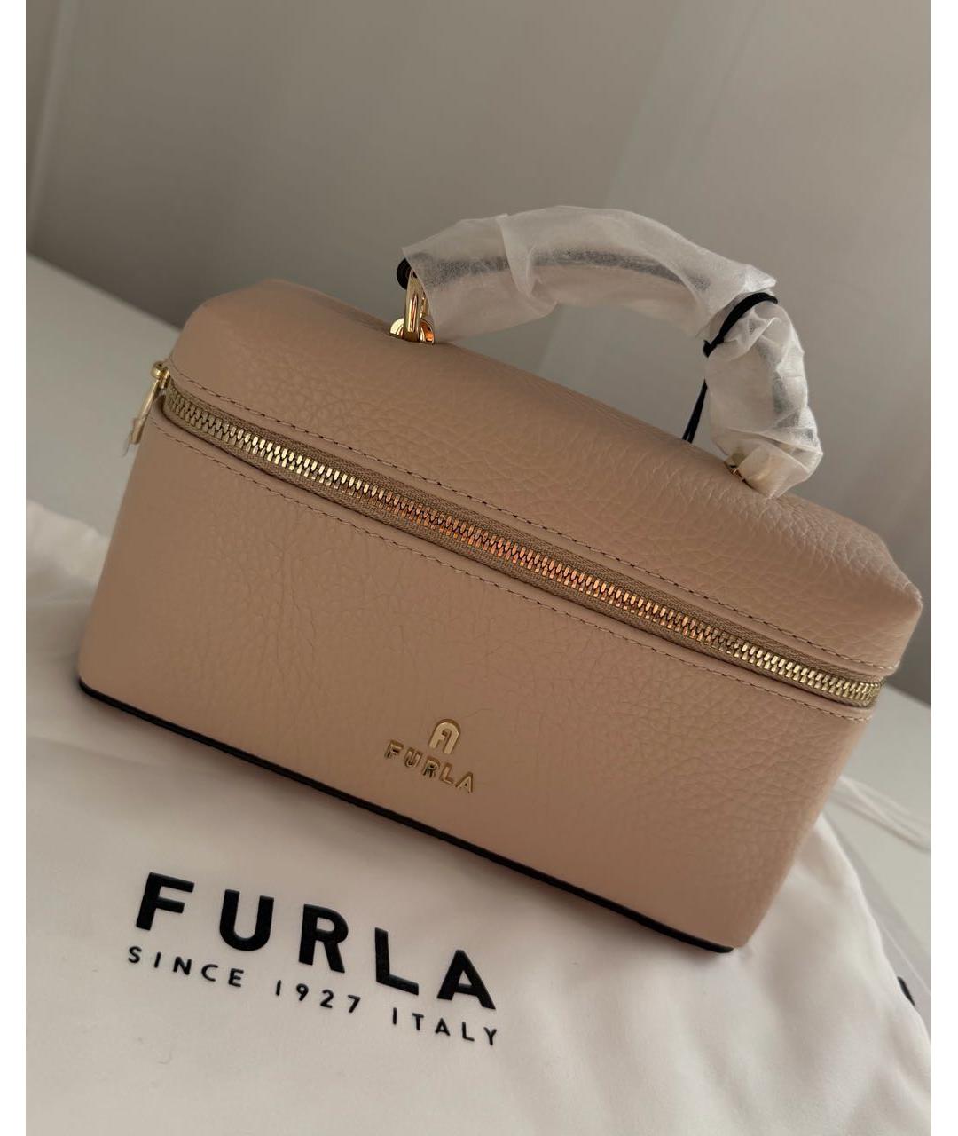 FURLA Розовая кожаная сумка через плечо, фото 7
