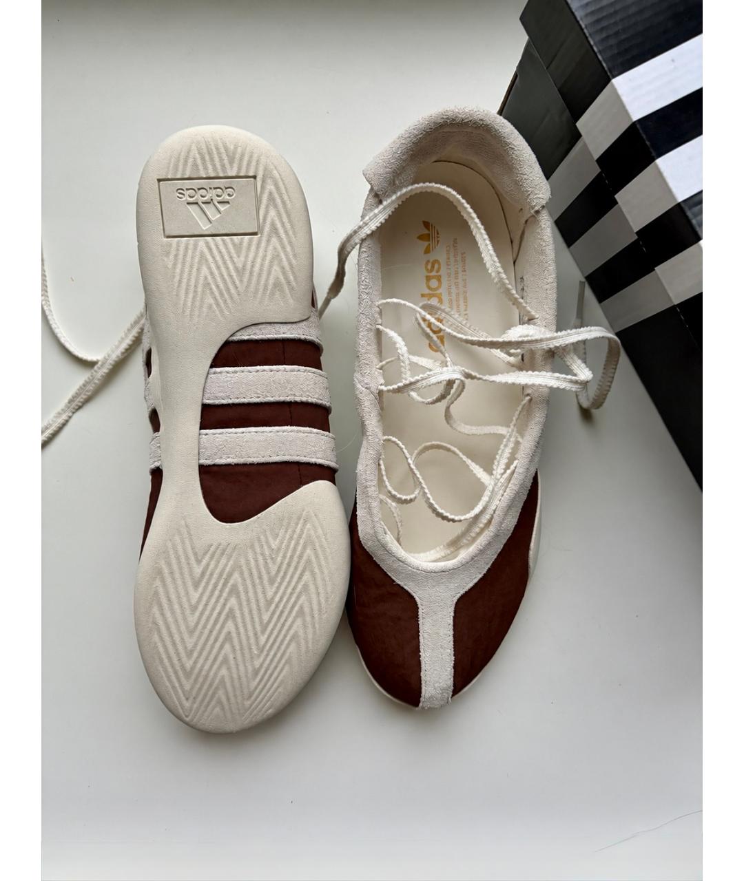 ADIDAS Коричневые текстильные балетки, фото 4