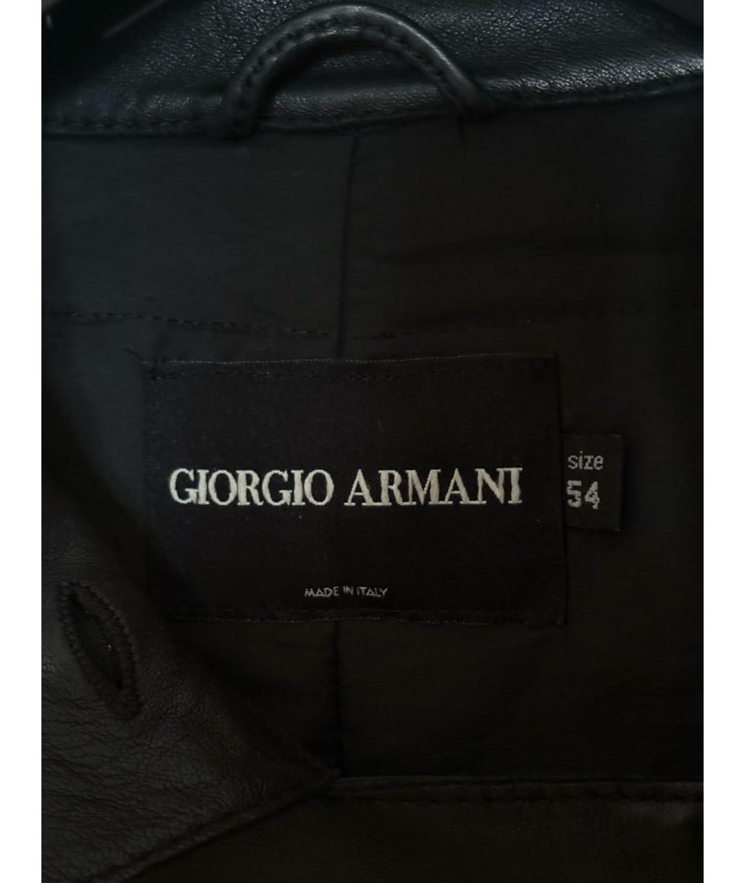 GIORGIO ARMANI Черная кожаная куртка, фото 3