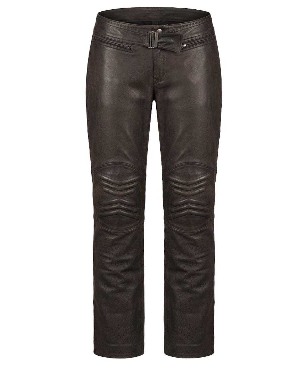 GUCCI Черные кожаные прямые брюки, фото 1