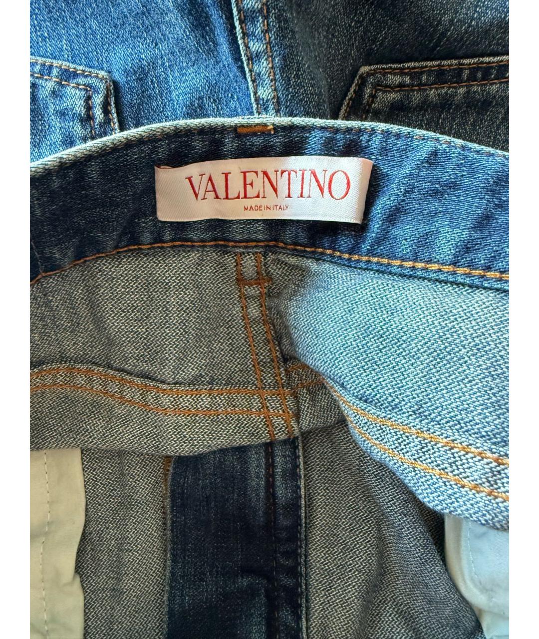 VALENTINO Синие хлопковые джинсы клеш, фото 5