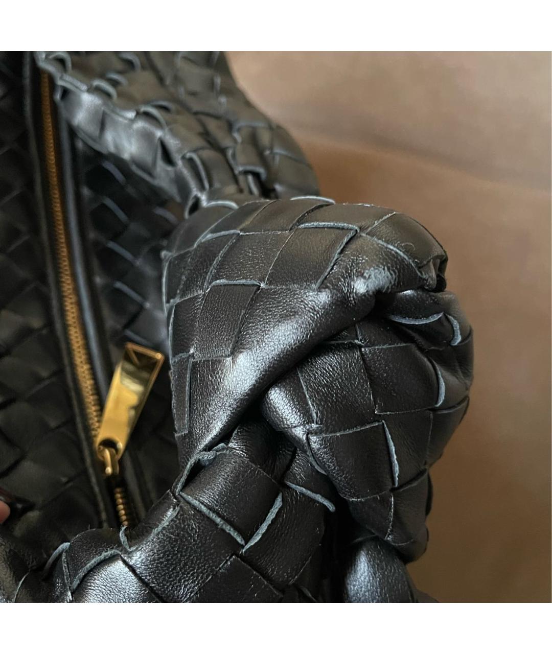 BOTTEGA VENETA Черная кожаная сумка с короткими ручками, фото 8