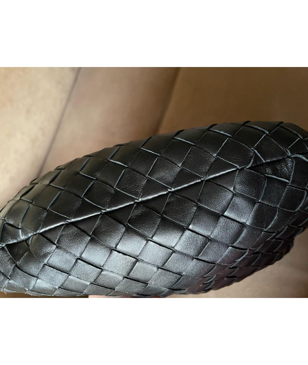 BOTTEGA VENETA Черная кожаная сумка с короткими ручками, фото 5