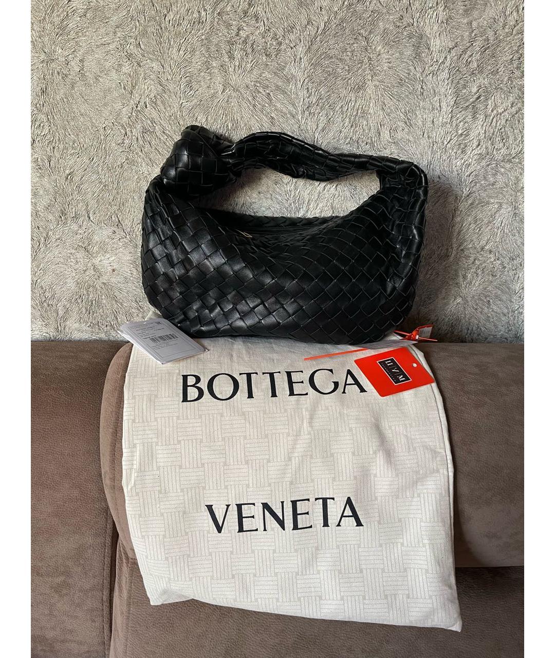 BOTTEGA VENETA Черная кожаная сумка с короткими ручками, фото 3