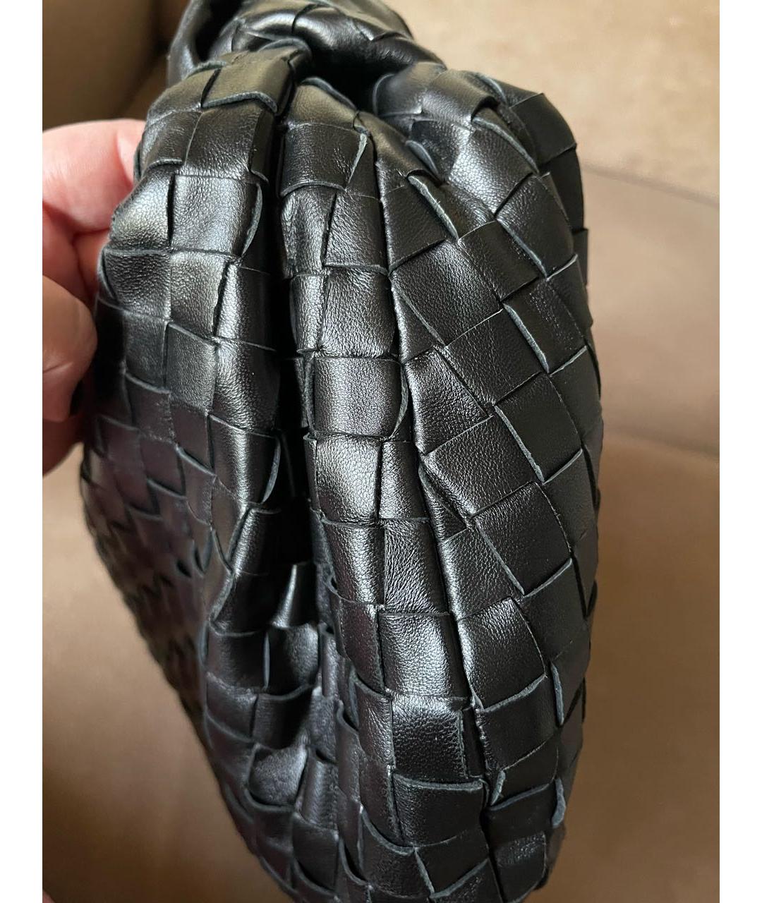 BOTTEGA VENETA Черная кожаная сумка с короткими ручками, фото 6