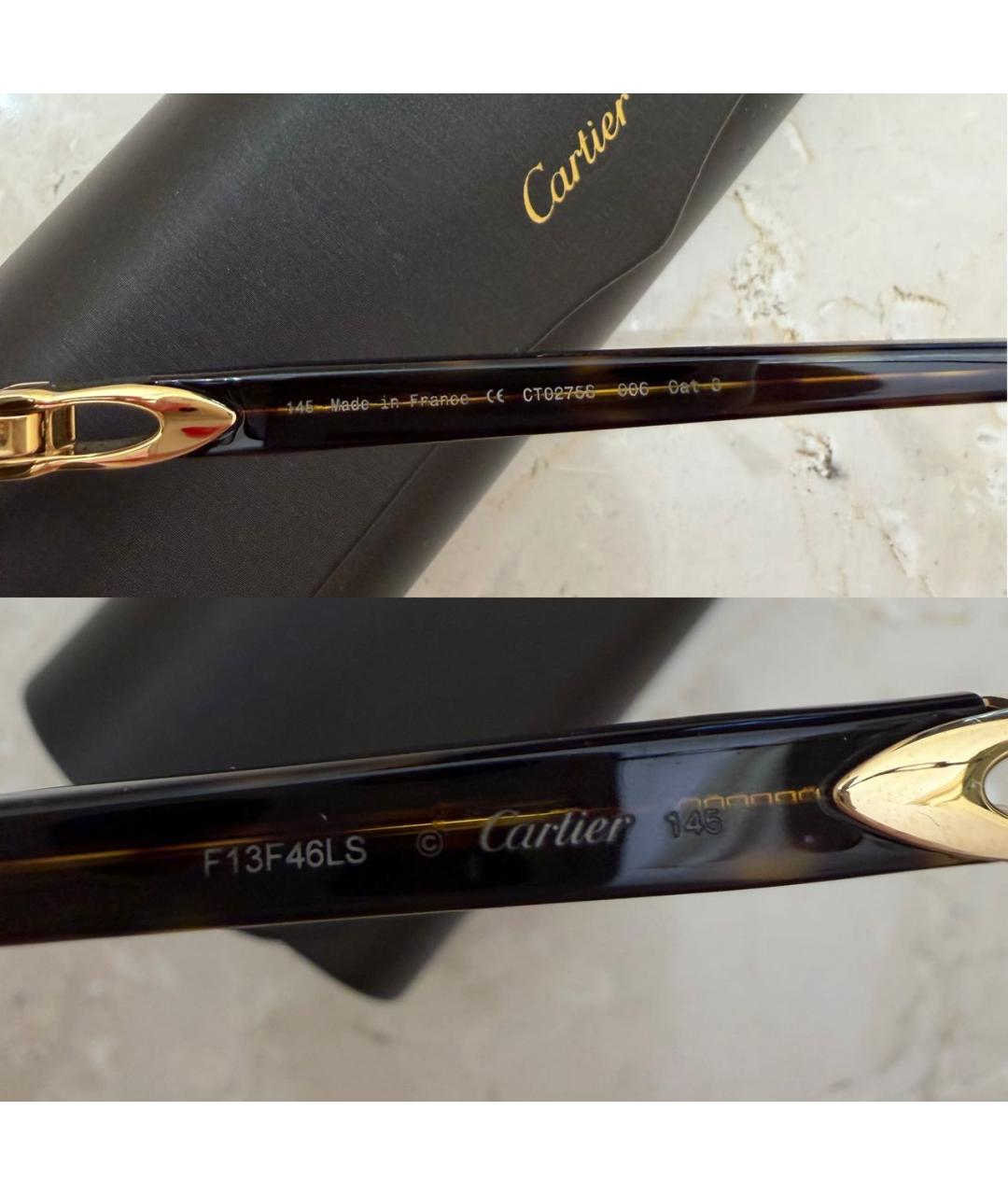 CARTIER Зеленые металлические солнцезащитные очки, фото 7