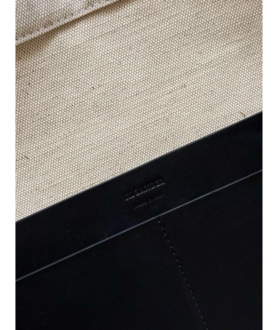 JIL SANDER Бежевая льняная сумка тоут, фото 5
