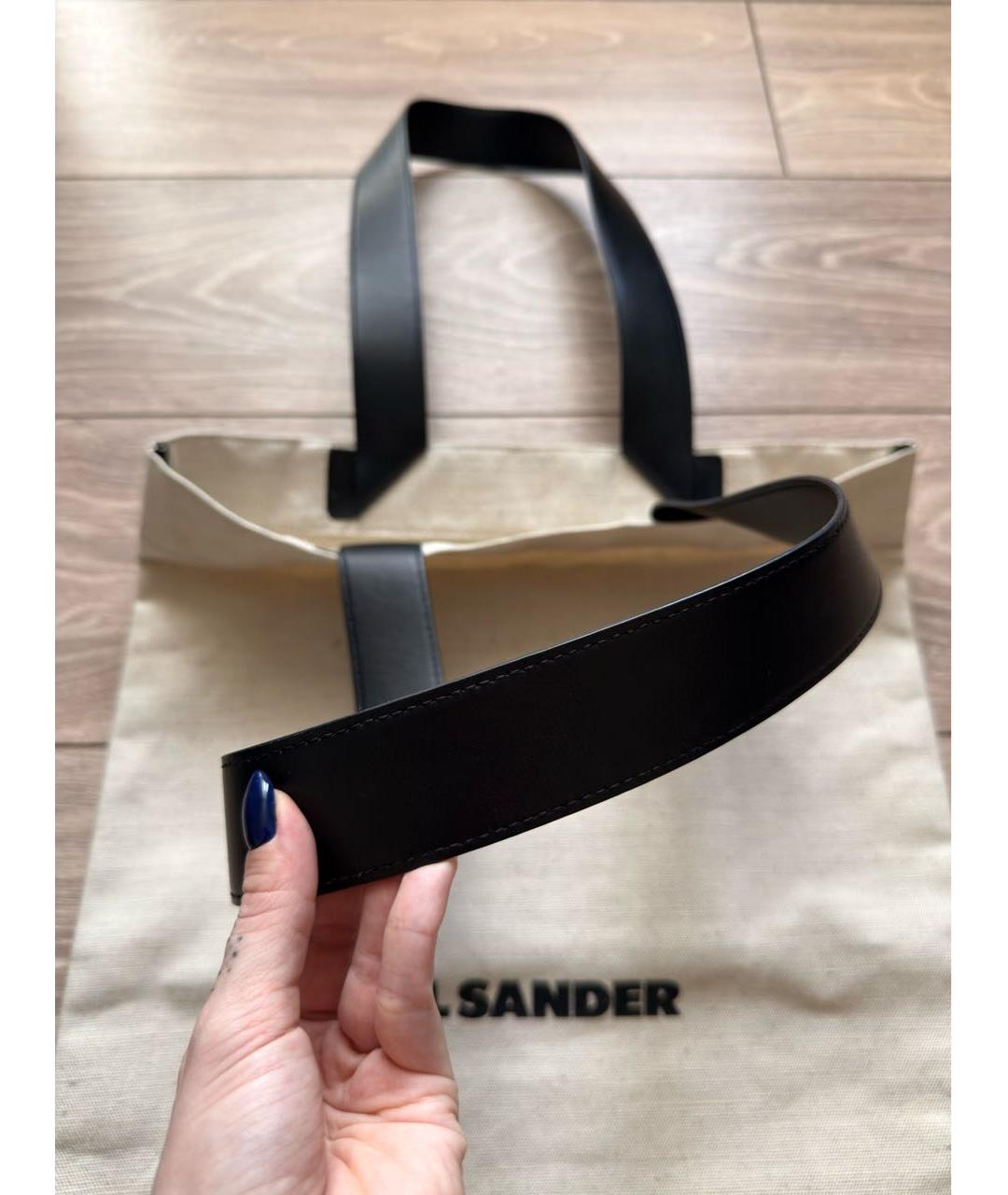 JIL SANDER Бежевая льняная сумка тоут, фото 4