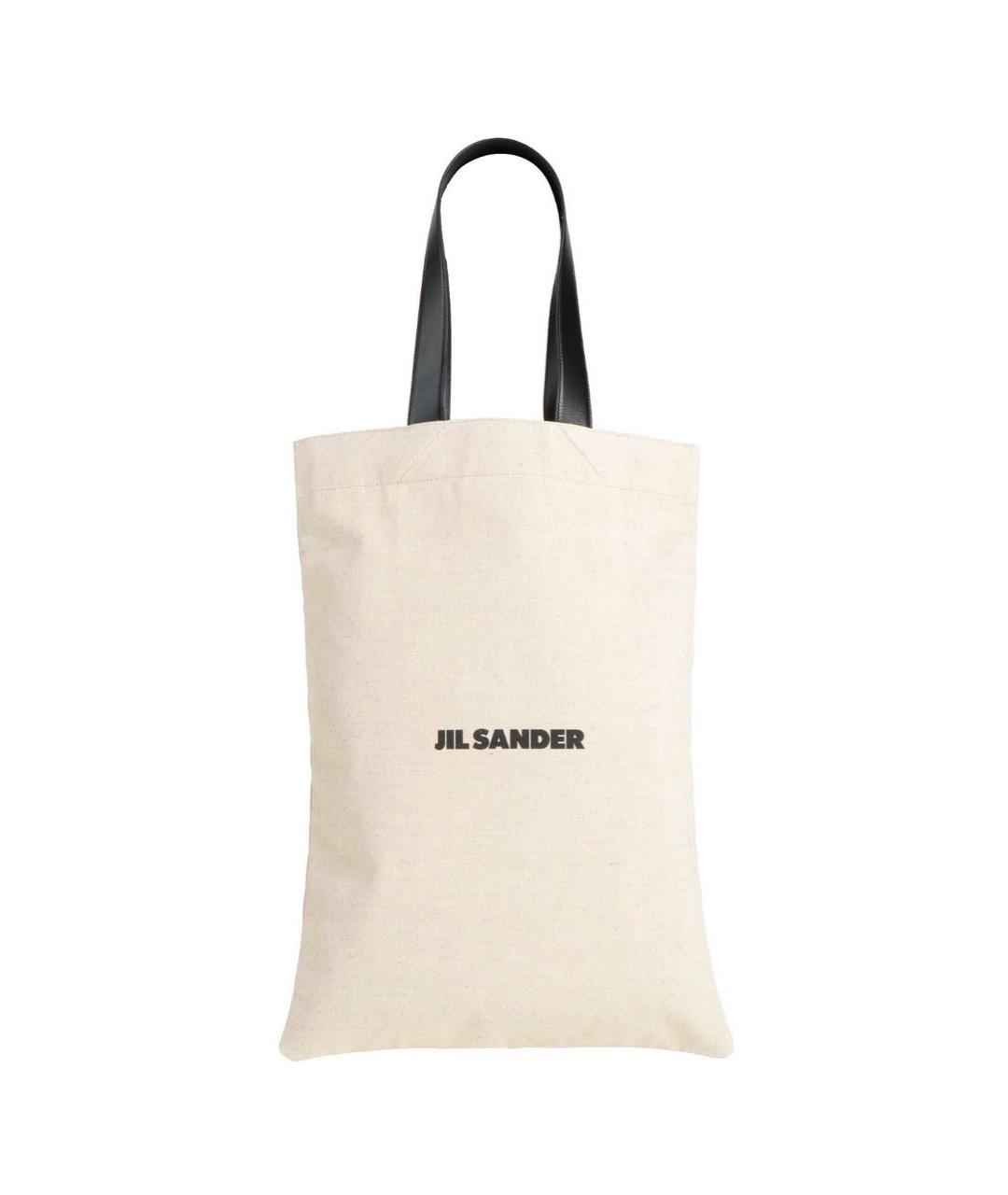 JIL SANDER Бежевая льняная сумка тоут, фото 9