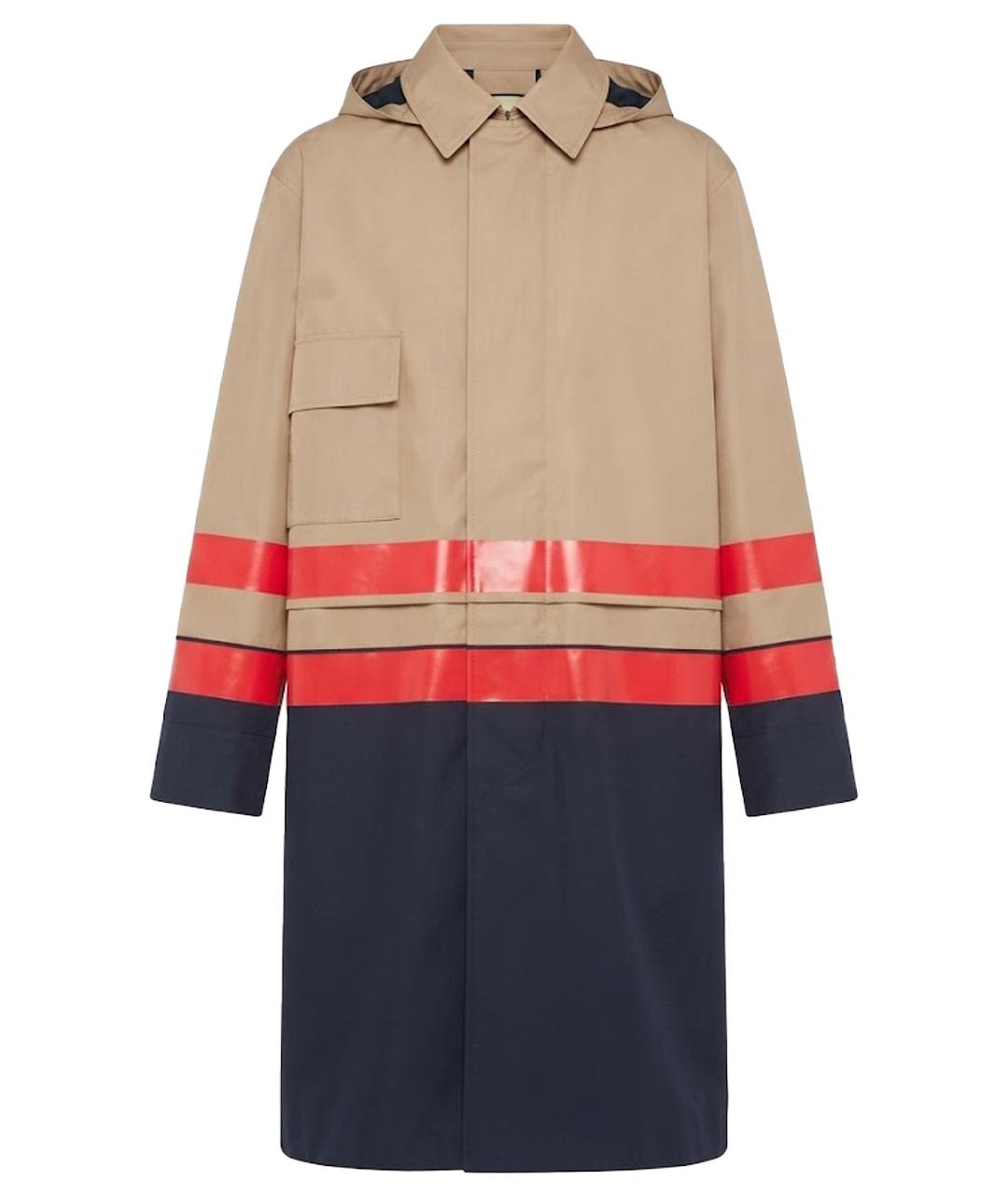 GUCCI Бежевое полиэстеровое пальто, фото 1