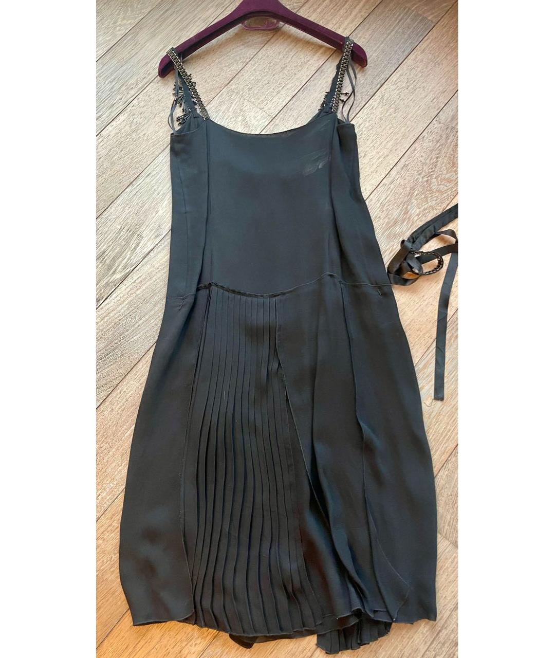 PRADA Черное вискозное коктейльное платье, фото 5