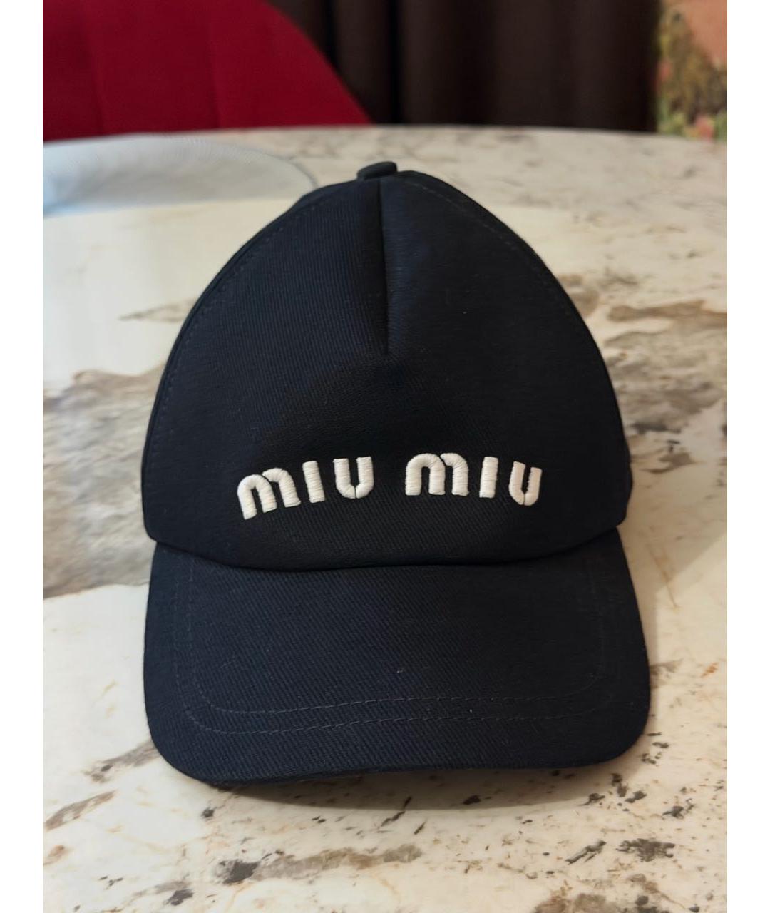 MIU MIU Черная хлопковая кепка, фото 5