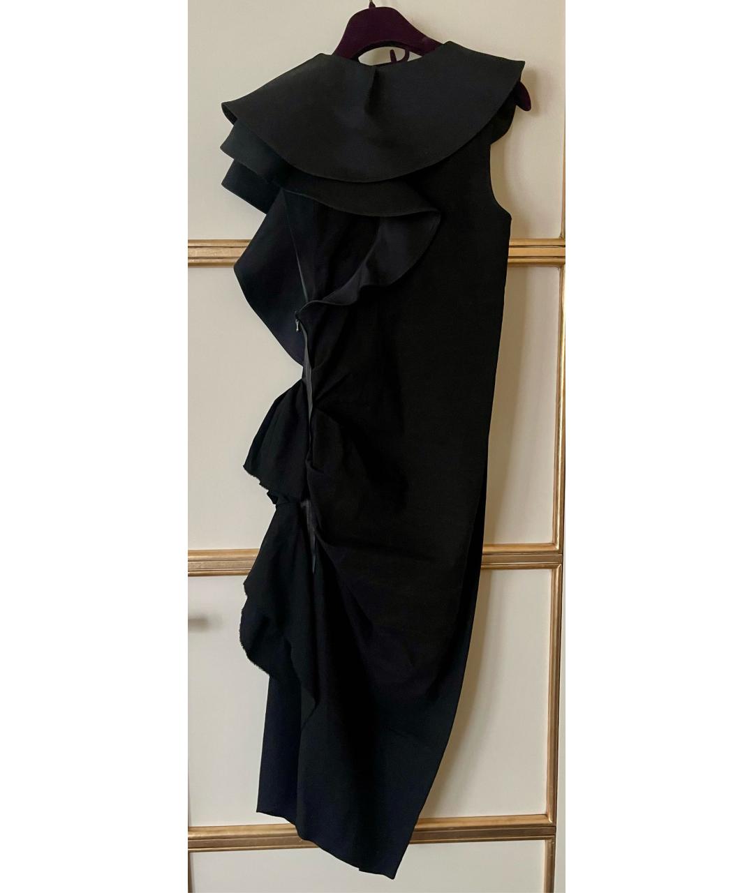 LANVIN Черное льняное коктейльное платье, фото 6