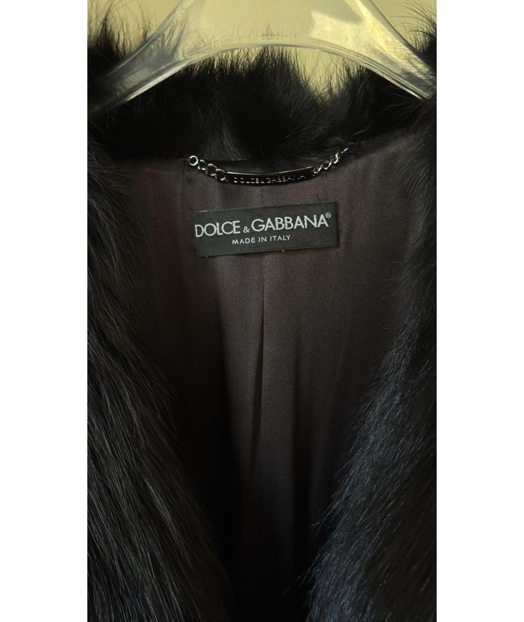DOLCE&GABBANA Черная меховая шуба, фото 4