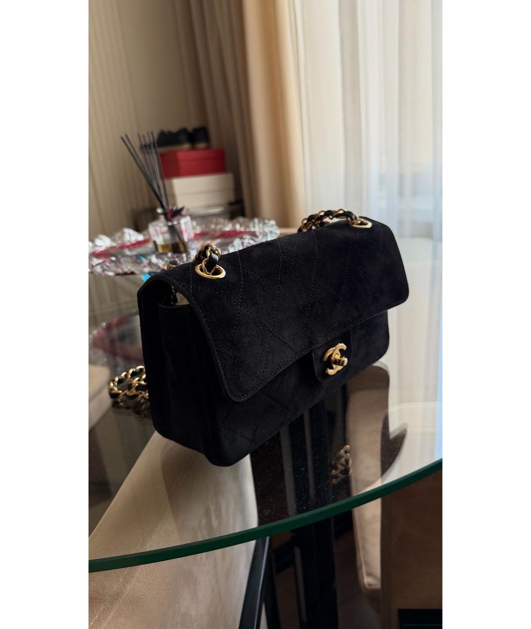 CHANEL Черная замшевая сумка через плечо, фото 3