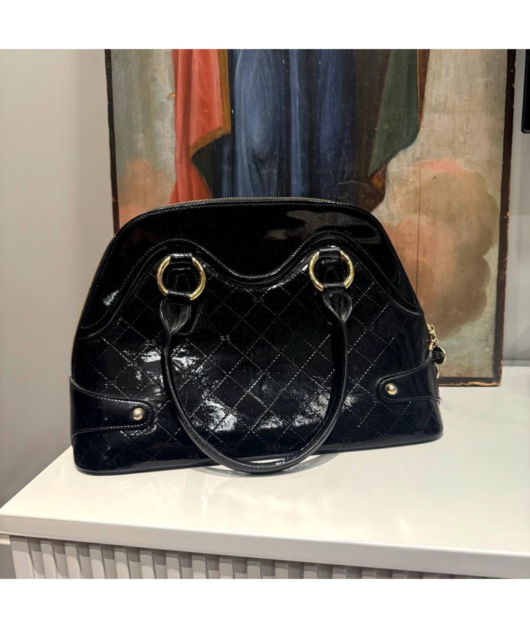 BALENCIAGA Черная кожаная сумка с короткими ручками, фото 2