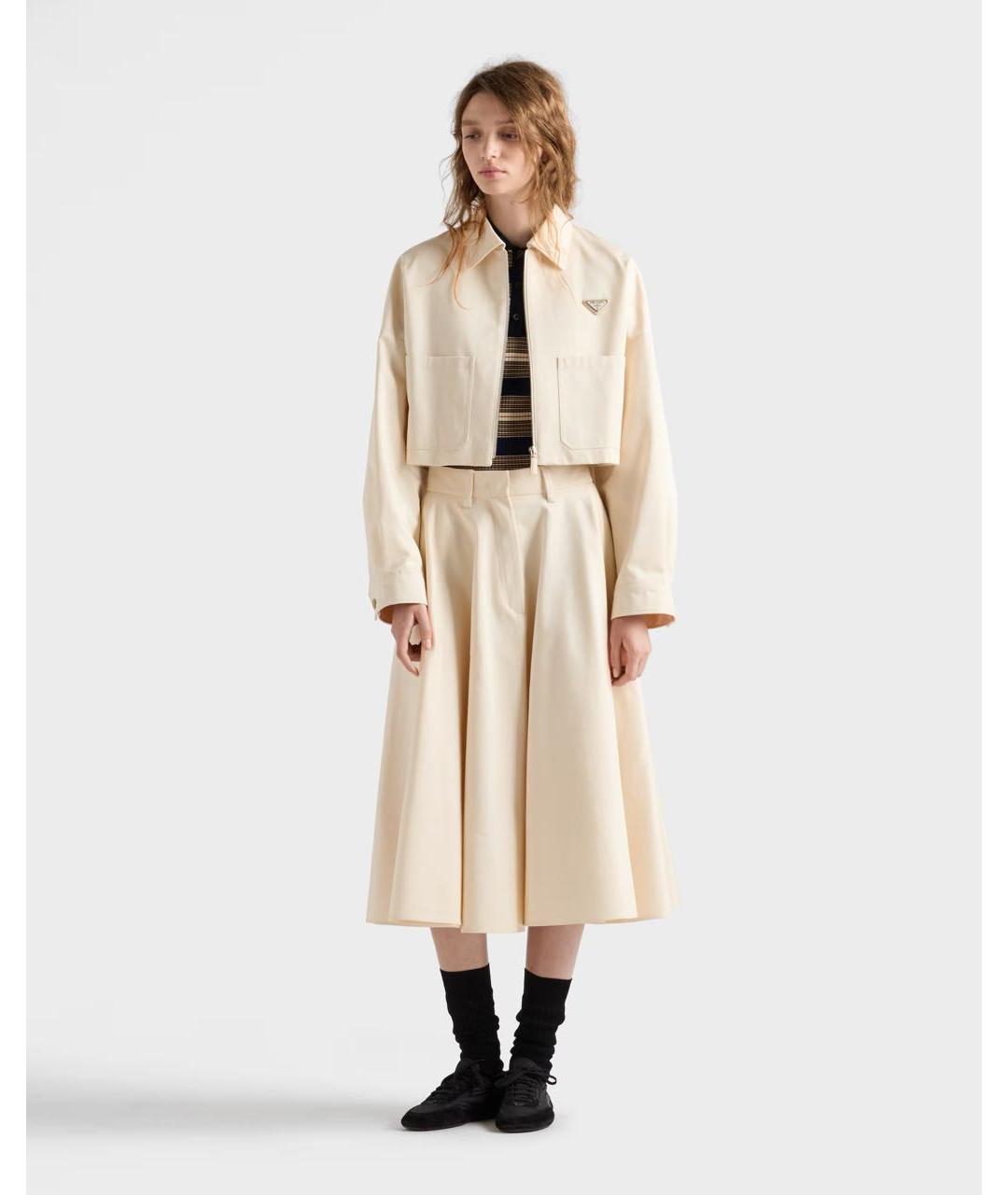 PRADA Белая хлопковая куртка, фото 2