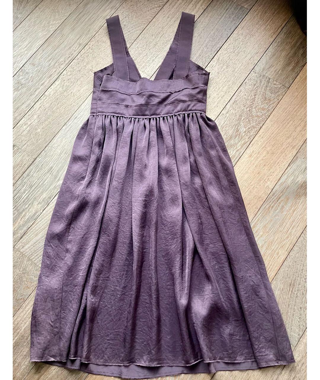 LANVIN Фиолетовое ацетатное коктейльное платье, фото 5