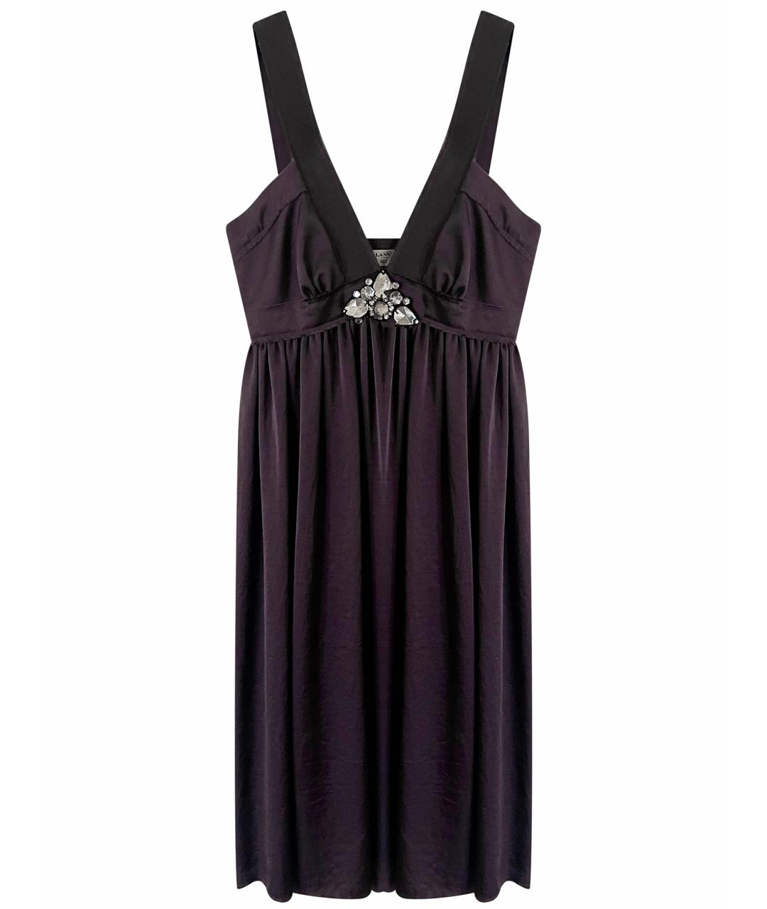 LANVIN Фиолетовое ацетатное коктейльное платье, фото 1