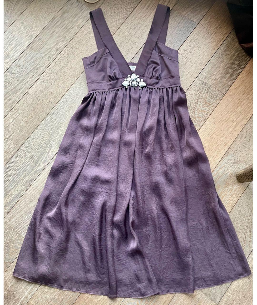 LANVIN Фиолетовое ацетатное коктейльное платье, фото 3