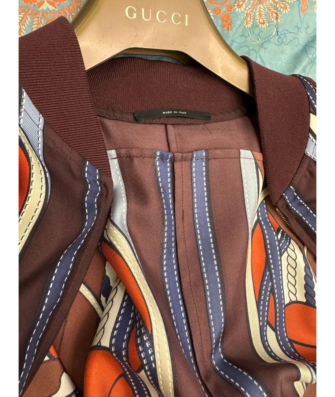 GUCCI Бордовая шелковая куртка, фото 3