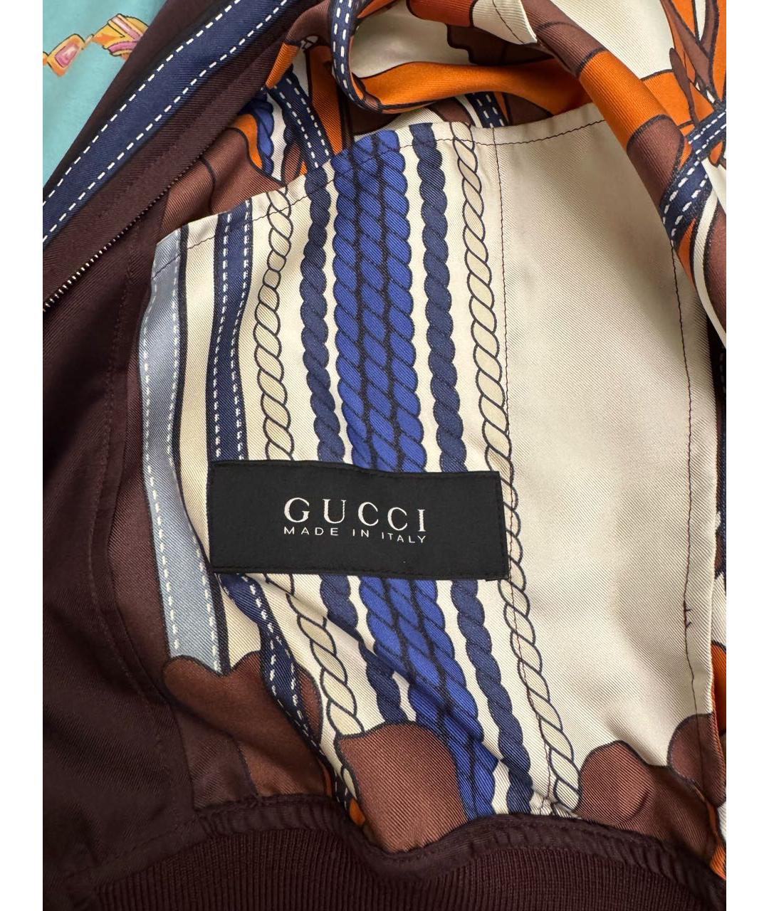 GUCCI Бордовая шелковая куртка, фото 5