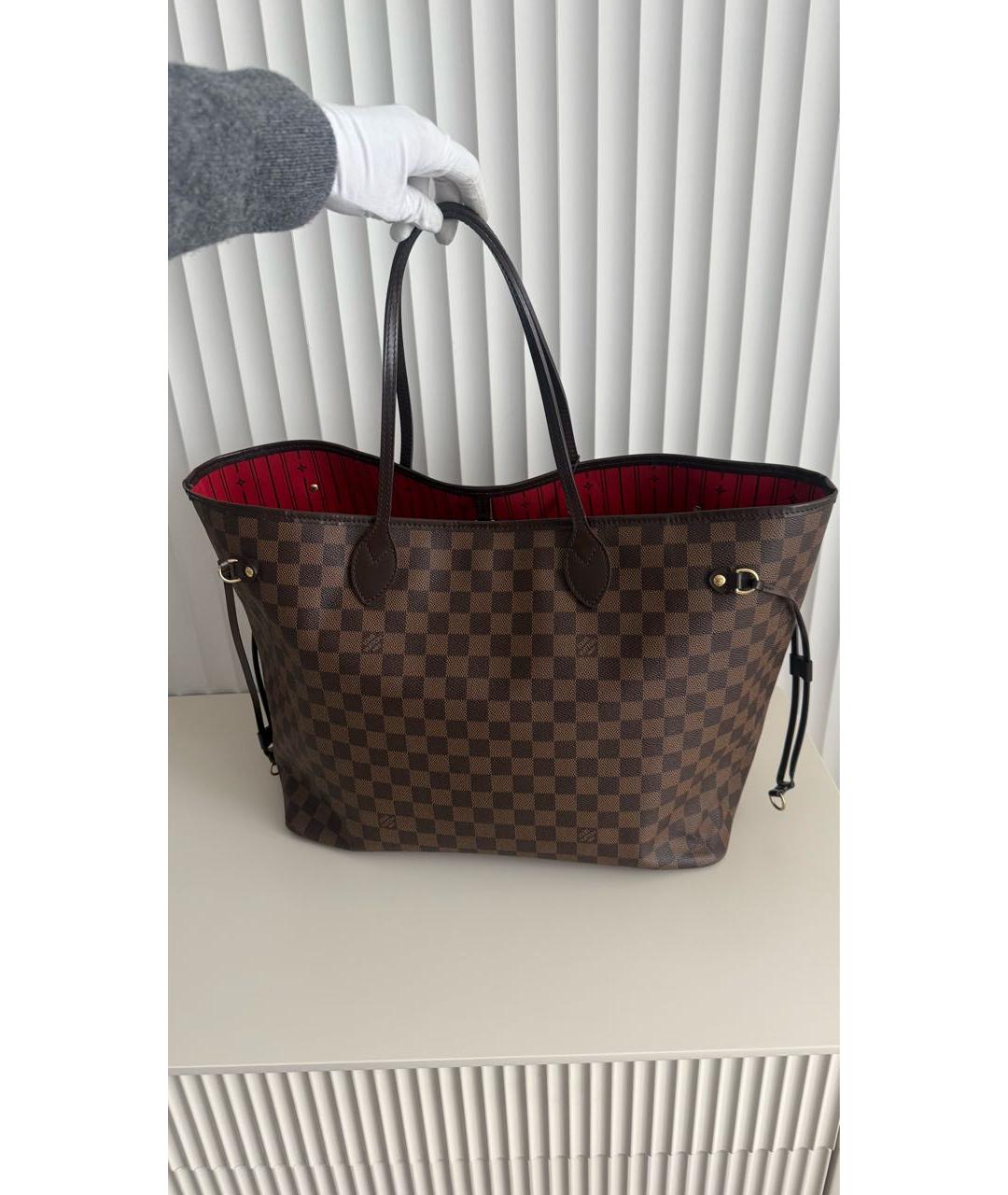 LOUIS VUITTON Коричневая сумка тоут из канвы, фото 3