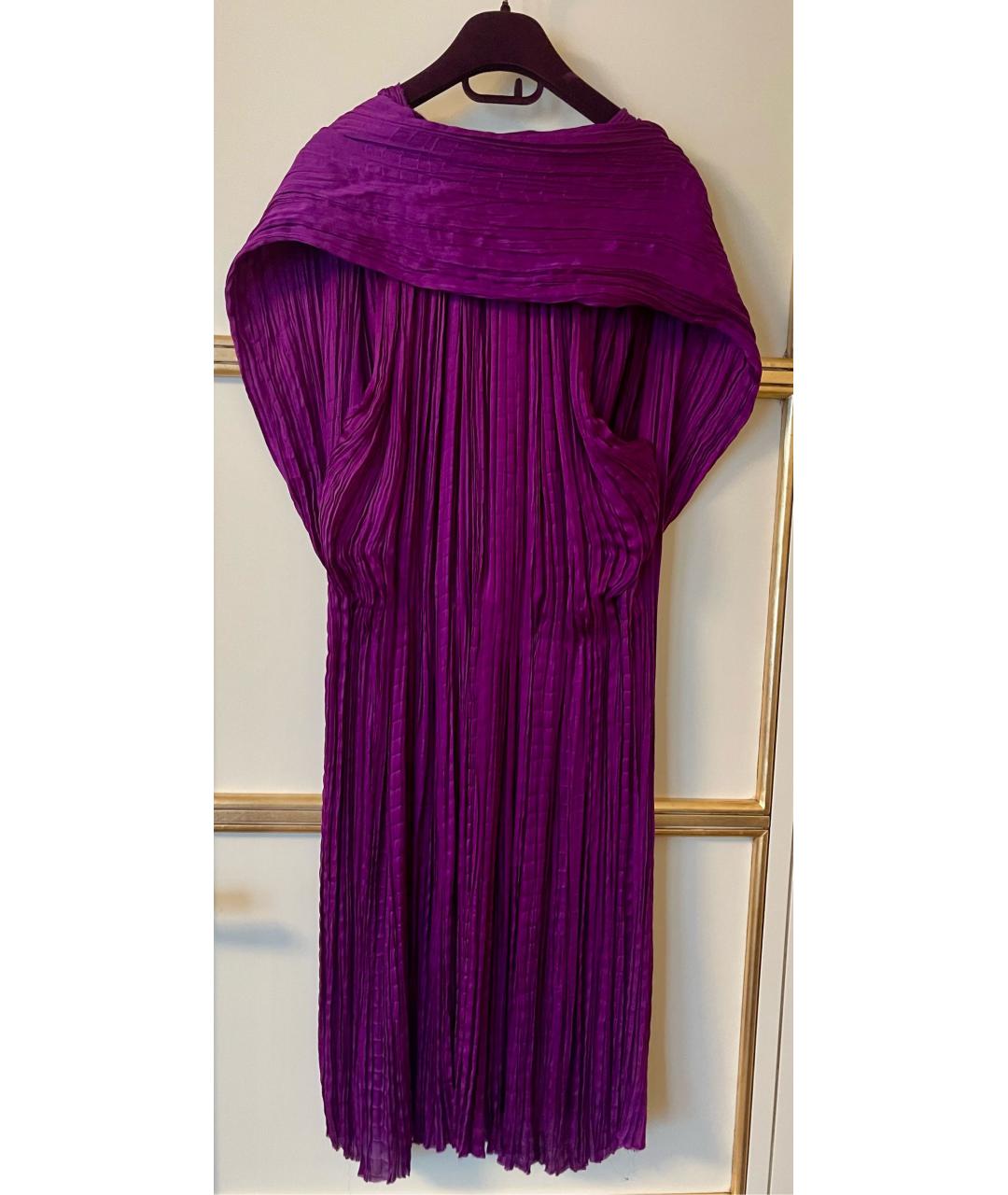 LANVIN Фиолетовое шелковое коктейльное платье, фото 2